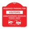 Signmission Reserved Parking for Visitors Unauthorized Vehicles Towed Away With Tow Away Graphic, RW-1818-23069 A-DES-RW-1818-23069 - alternate 1